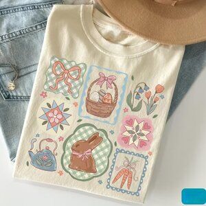 Graphic Bow Easter Shirt, Cute Bunny Shirt, Easter Gift